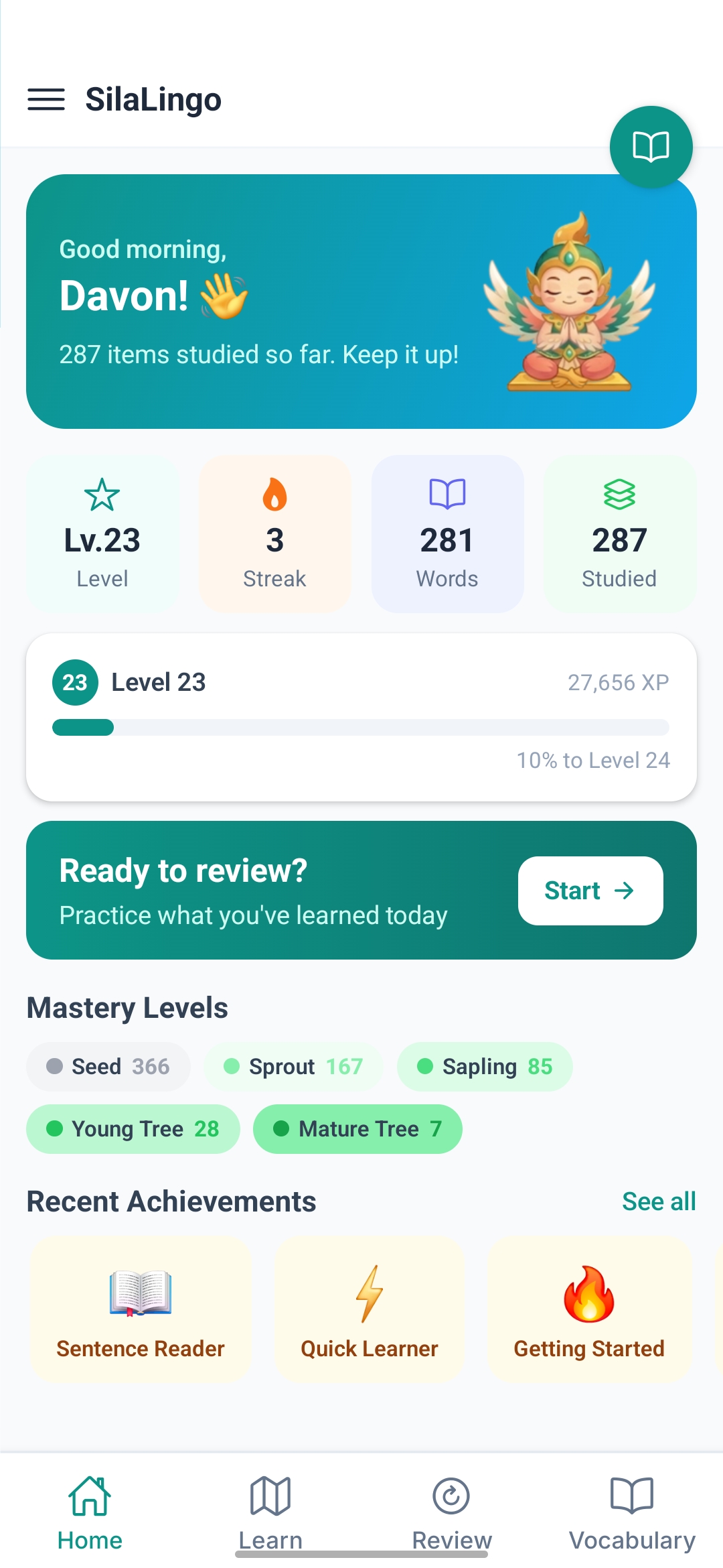 SilaLingo mobile app screenshot